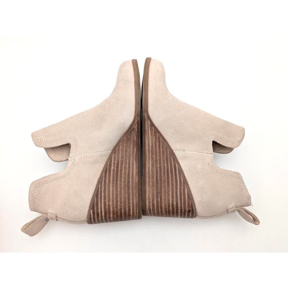 Toms Kallie Cutout Wedge Booties Almond Toe Women's Sahara Suede Size US5 EU35.5 - Picture 5 of 10